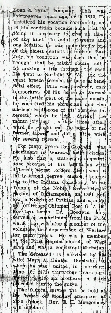 Warsaw (Indiana) Daily Times, 10/26/1907