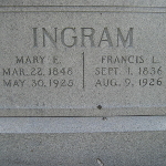 Francis Lee Ingram's gravestone