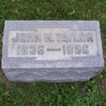 John W. Taylor's gravestone