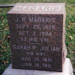 John R. Madaris' gravestone