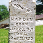John W. Hayden's gravestone