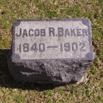 Jacob R. Baker's gravestone