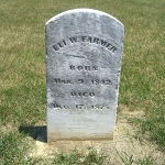 Eli Wesley Farmer's gravestone (front)