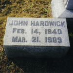 John Hardwick's gravestone