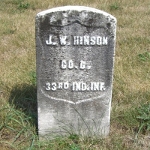 John W. Hinson's gravestone (service)