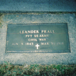 Leander Prall's gravestone