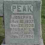 Joseph S. Peak's gravestone