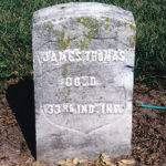 James Thomas' gravestone