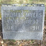 Thomas Myers' gravestone