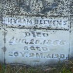 Hiram Blevins' gravestone
