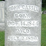 John Cassel's gravestone (service)