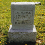 James W. Beck's gravestone