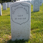 Zachariah J. Burns' gravestone