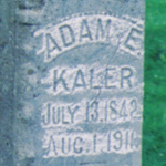 Adam Kaler's gravestone
