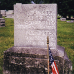 James A. Brick's gravestone