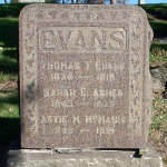 Thomas T. Evans' gravestone