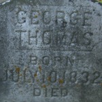 George Thomas' gravestone