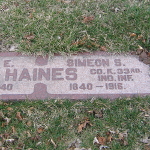 Simeon S. Haines' gravestone